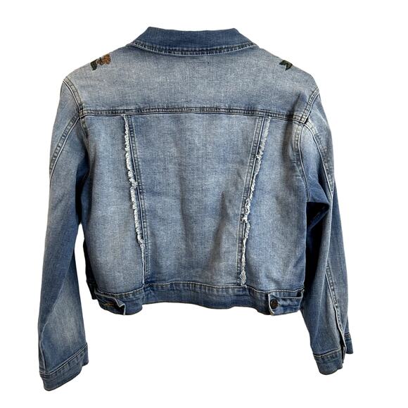 Joe's Jeans Denim Jacket Kids Size Large Womens Small Embroidery - Picture 4 of 7